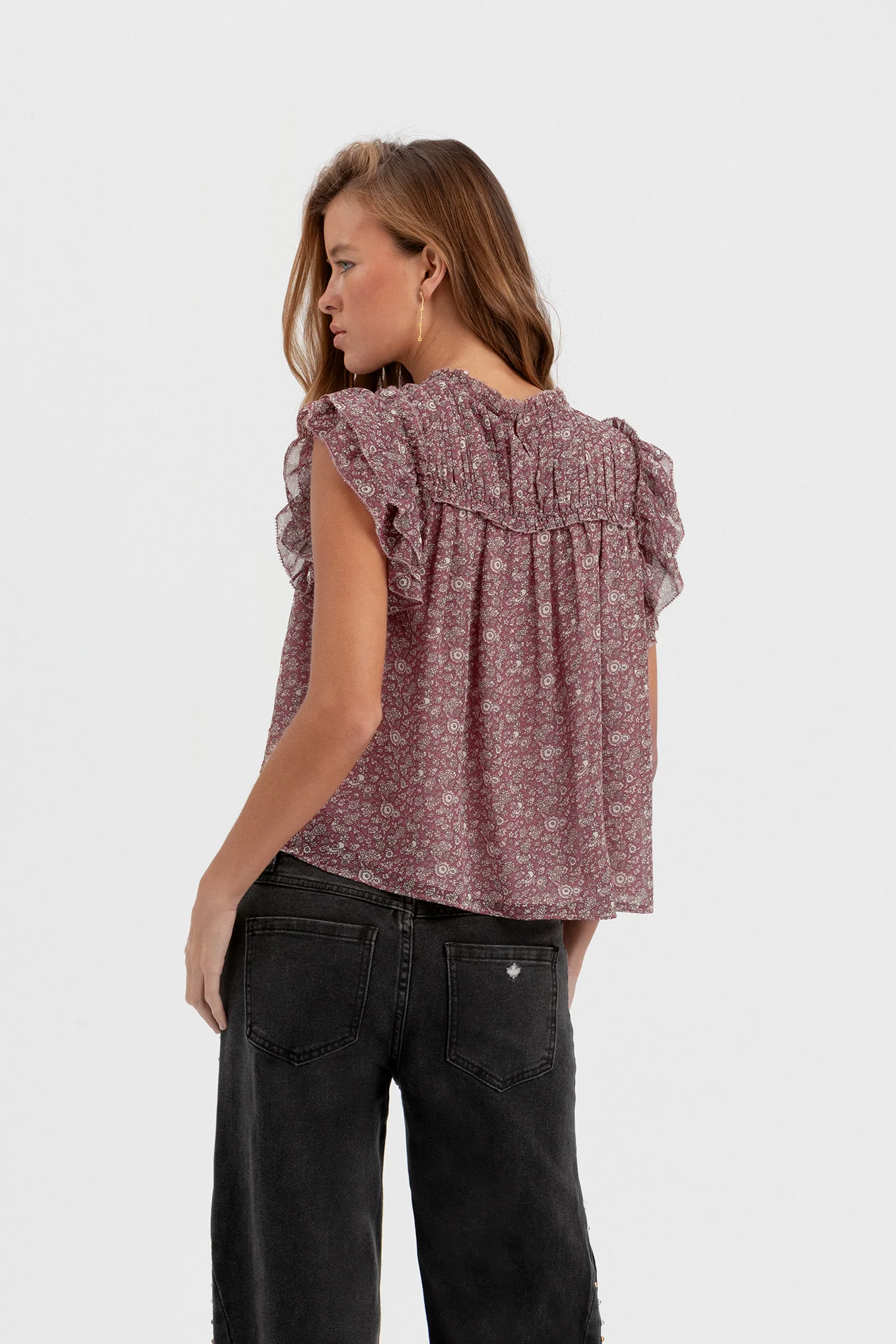 BLUSA FRUNCIDA ESTAMPADA - Image 3