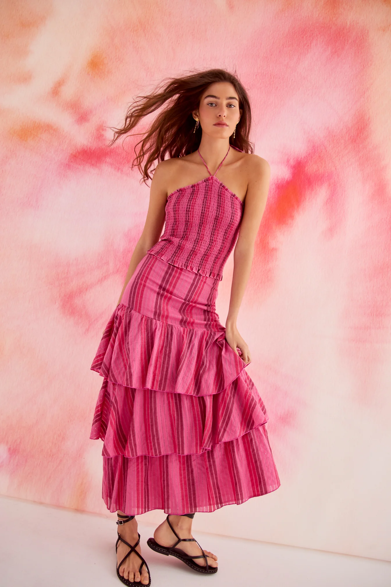 FALDA MIDI VOLANTES RAYAS - Image 3
