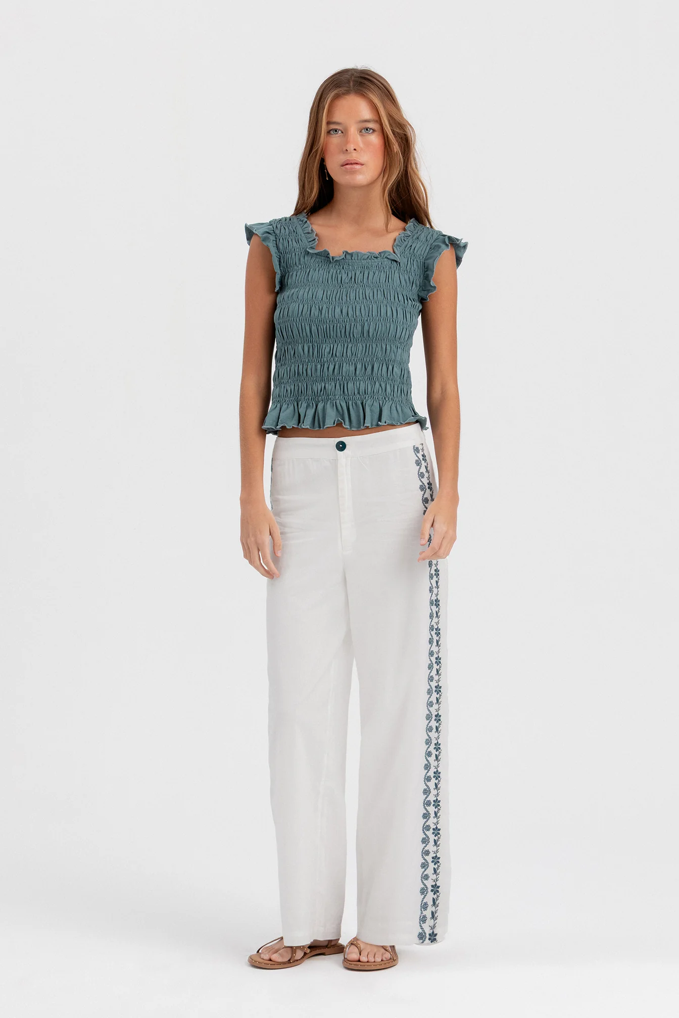 PANTALON BORDADO CONTRASTE - Image 4