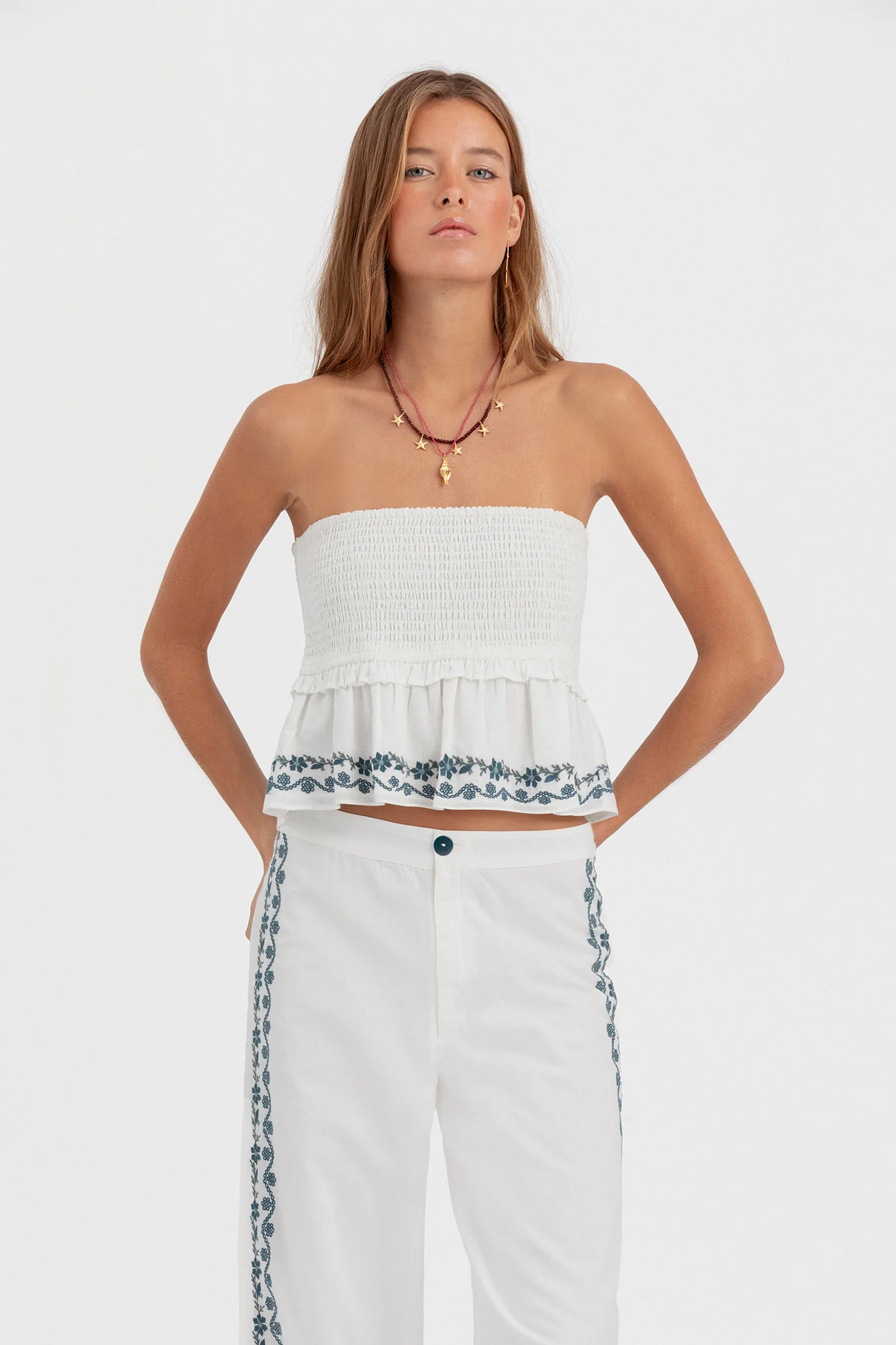 PANTALON BORDADO CONTRASTE - Image 6