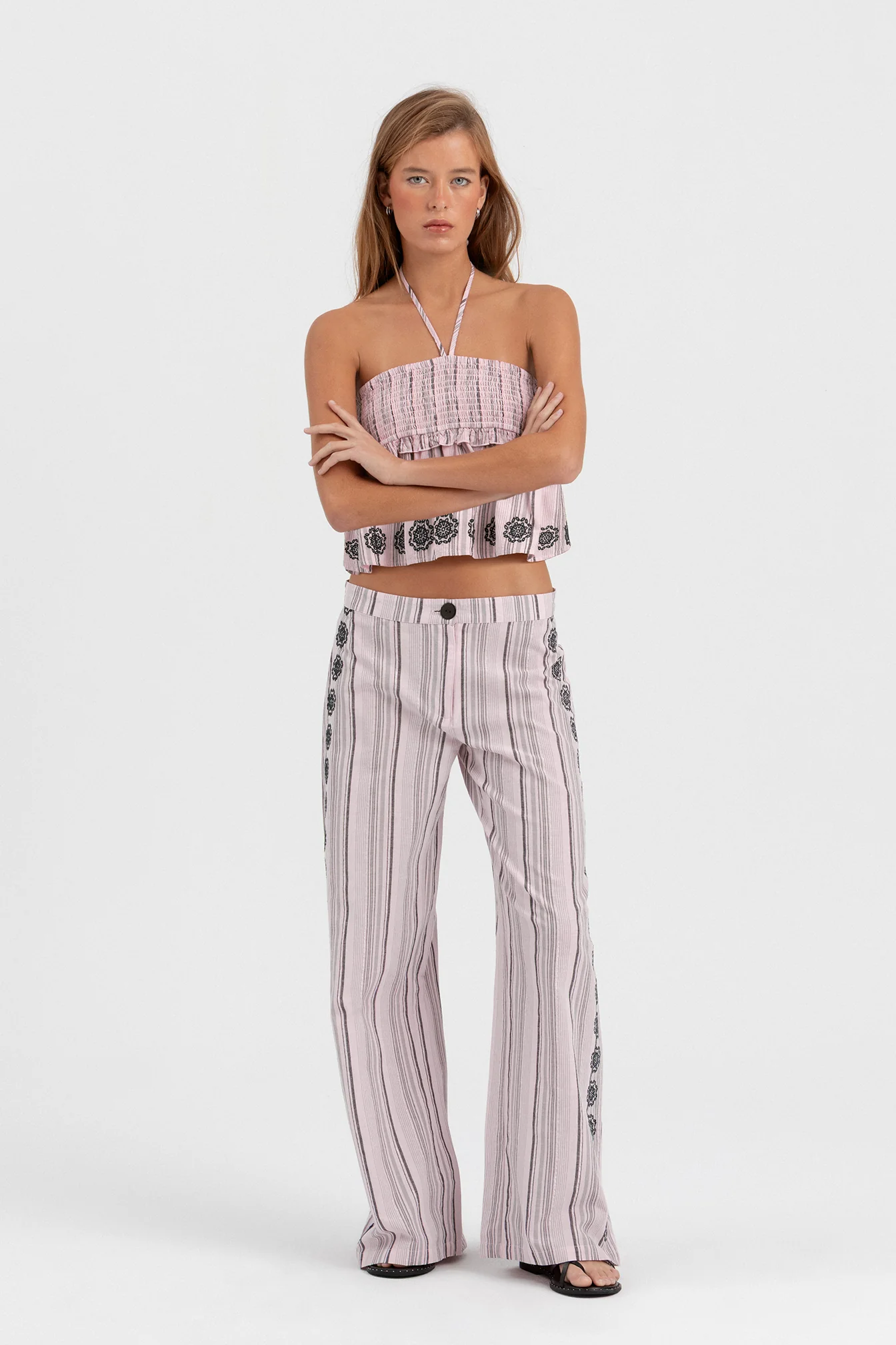 PANTALON RAYAS LUREX BORDADO - Image 6