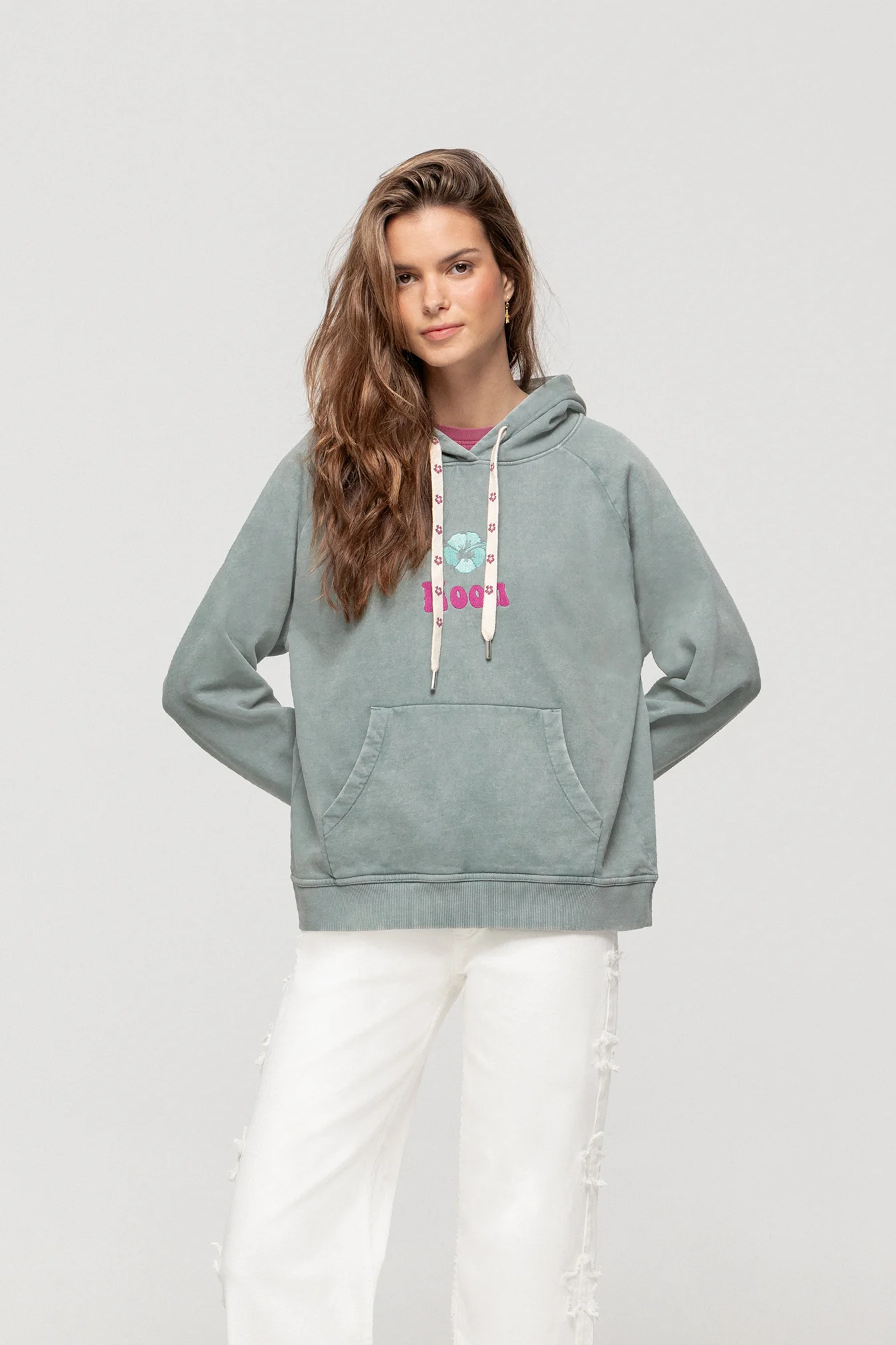 SUDADERA LAVADA FLORES