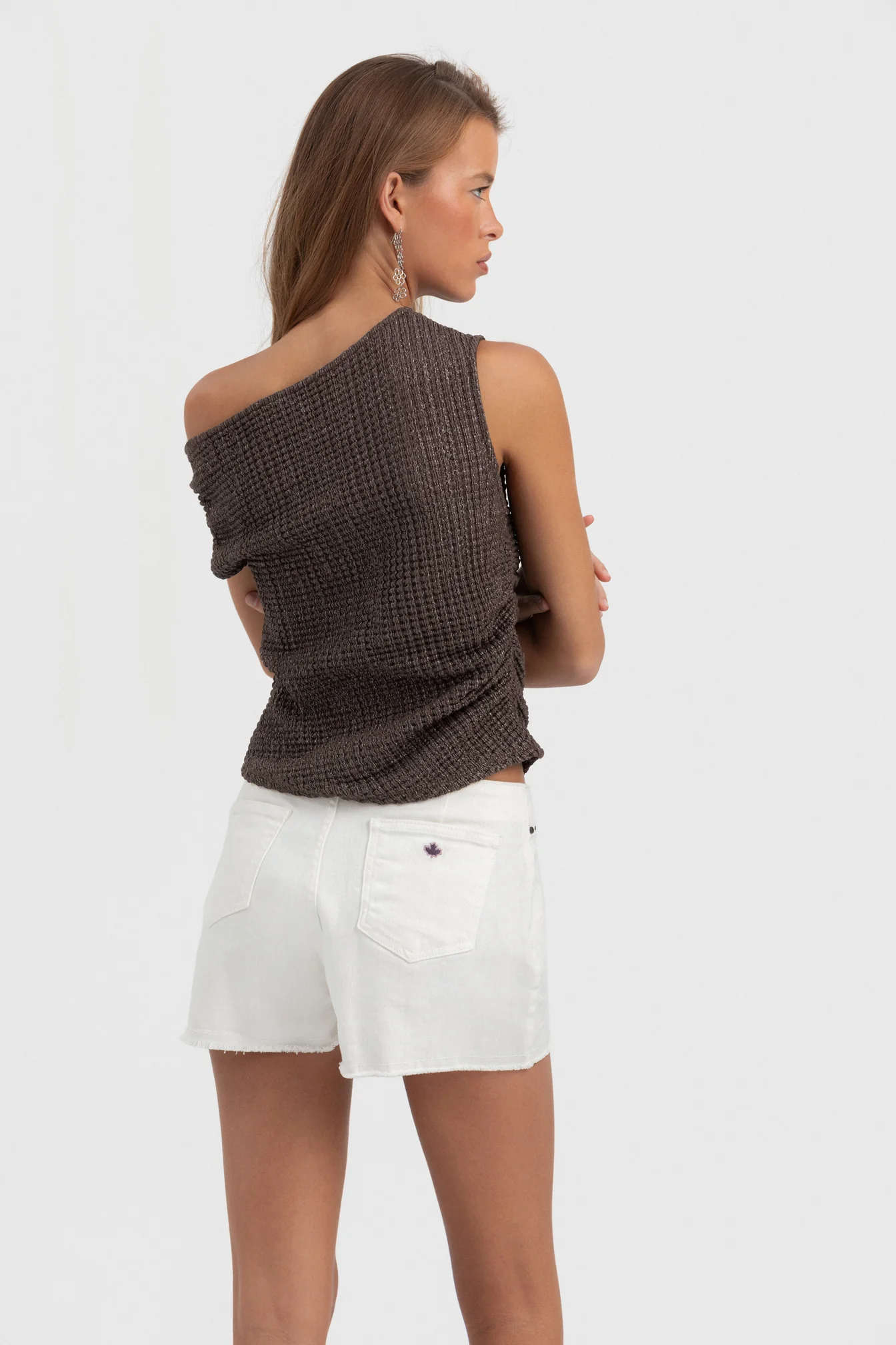 TOP ASIMETRICO TEXTURA LUREX - Image 5