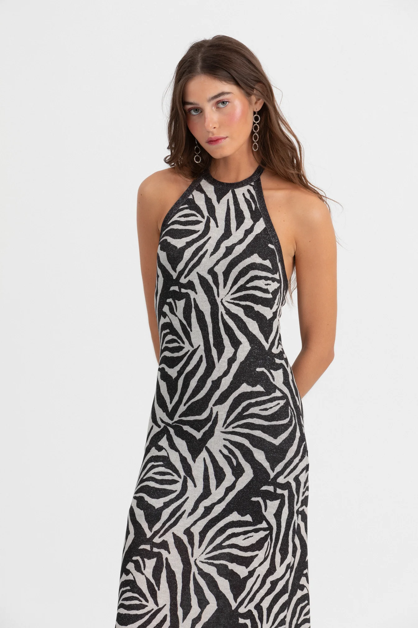 VESTIDO HALTER PRINT LUREX - Image 4