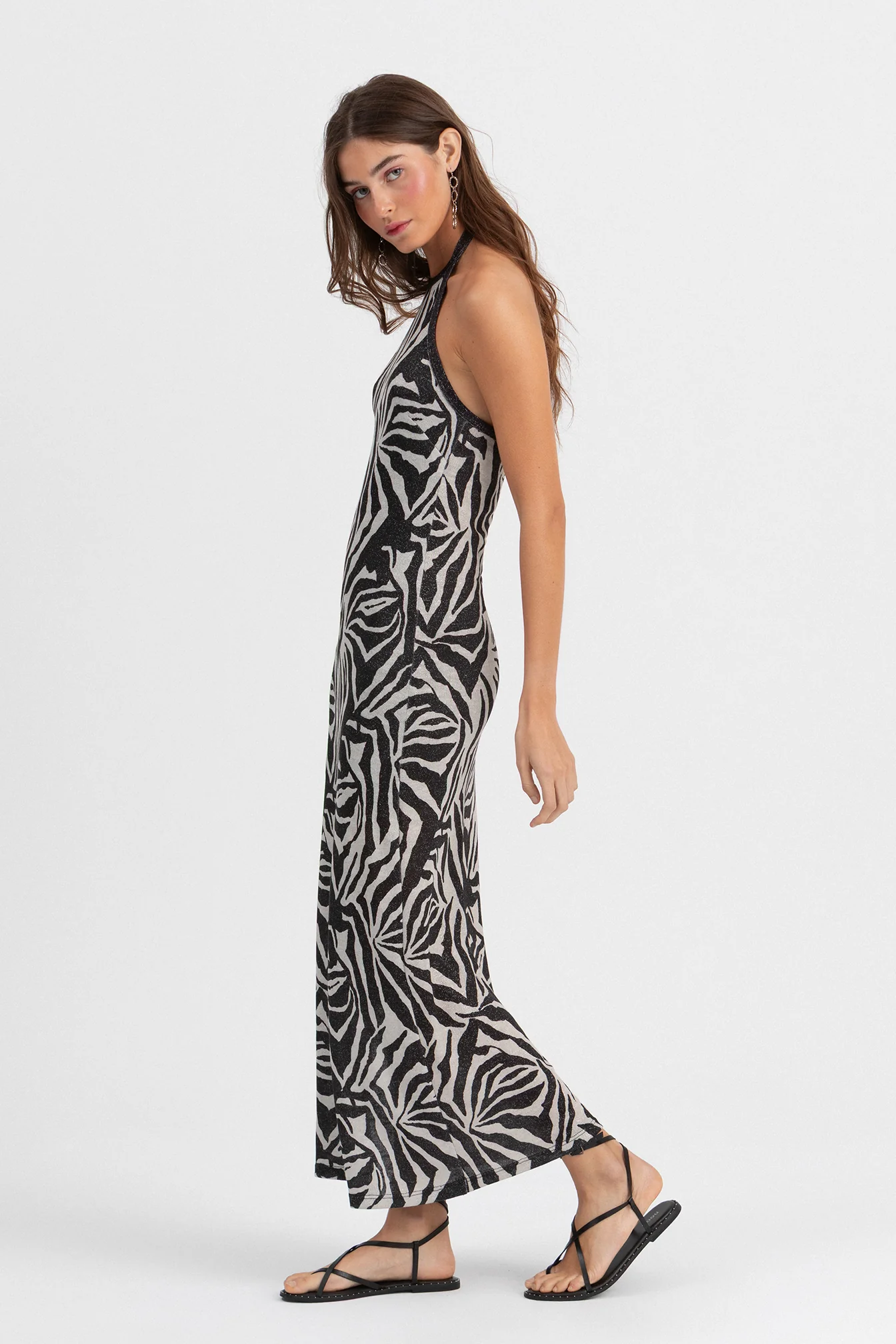 VESTIDO HALTER PRINT LUREX - Image 3