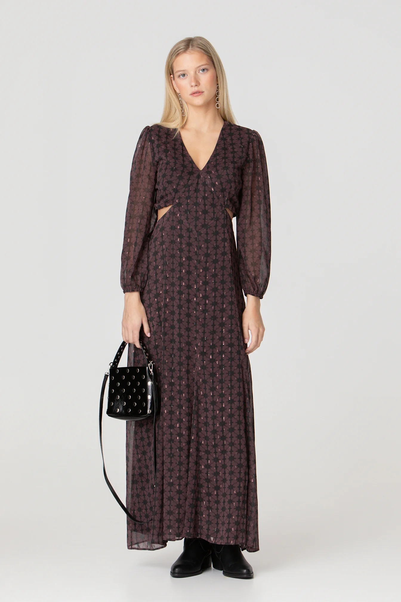 VESTIDO MIDI ESCOTE PICO CUT OUT