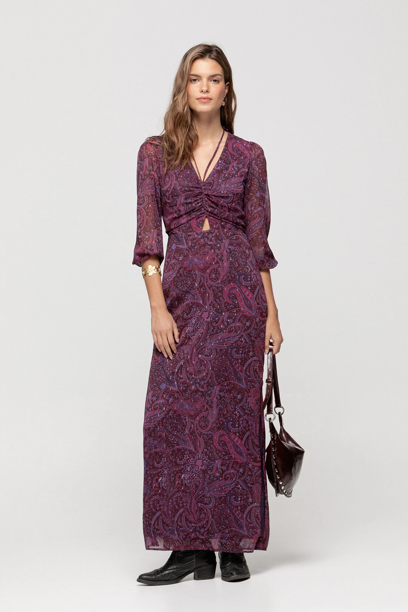 VESTIDO MIDI ESTAMPADO ABERTURA - Image 3
