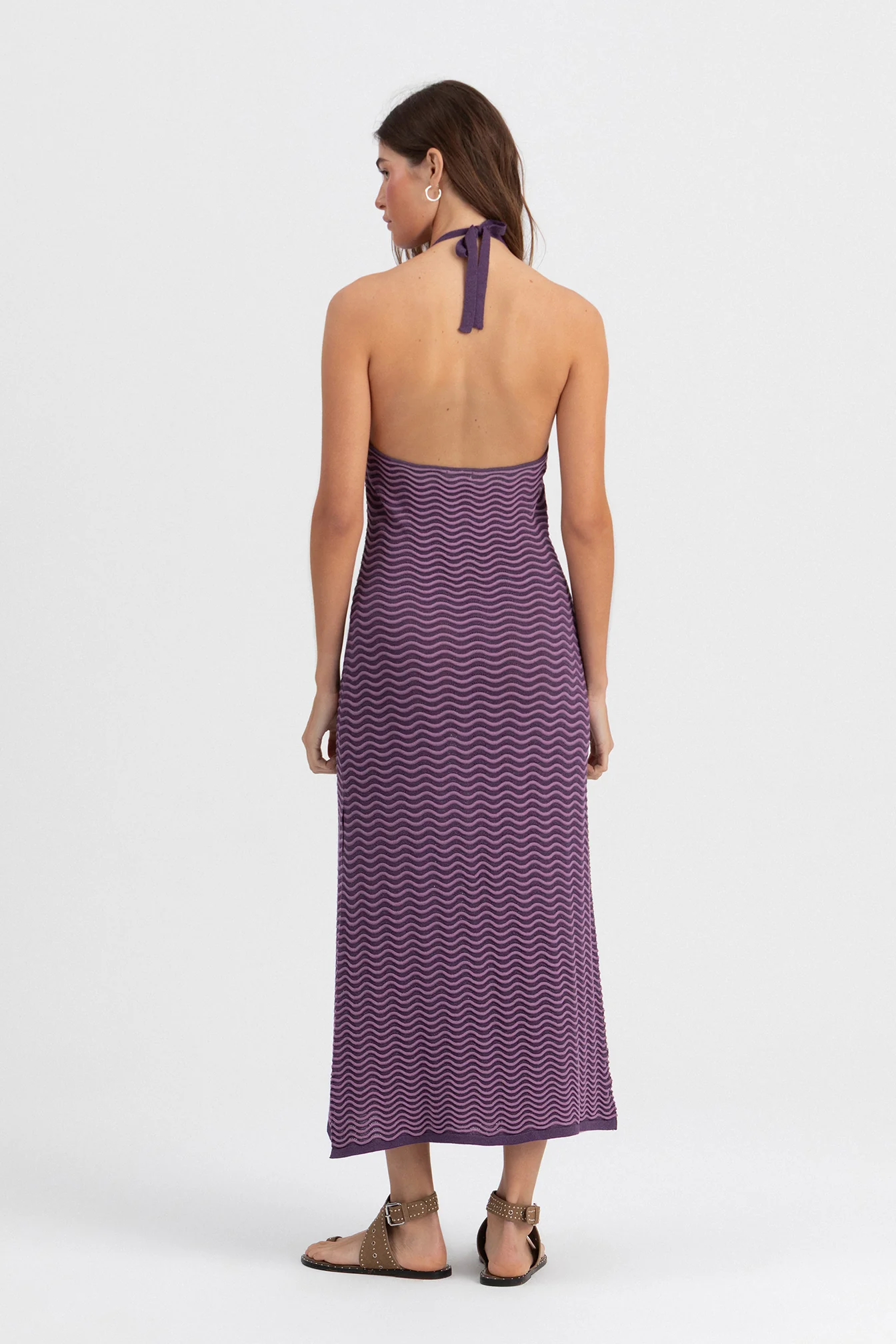 VESTIDO MIDI HALTER PUNTO - Image 3