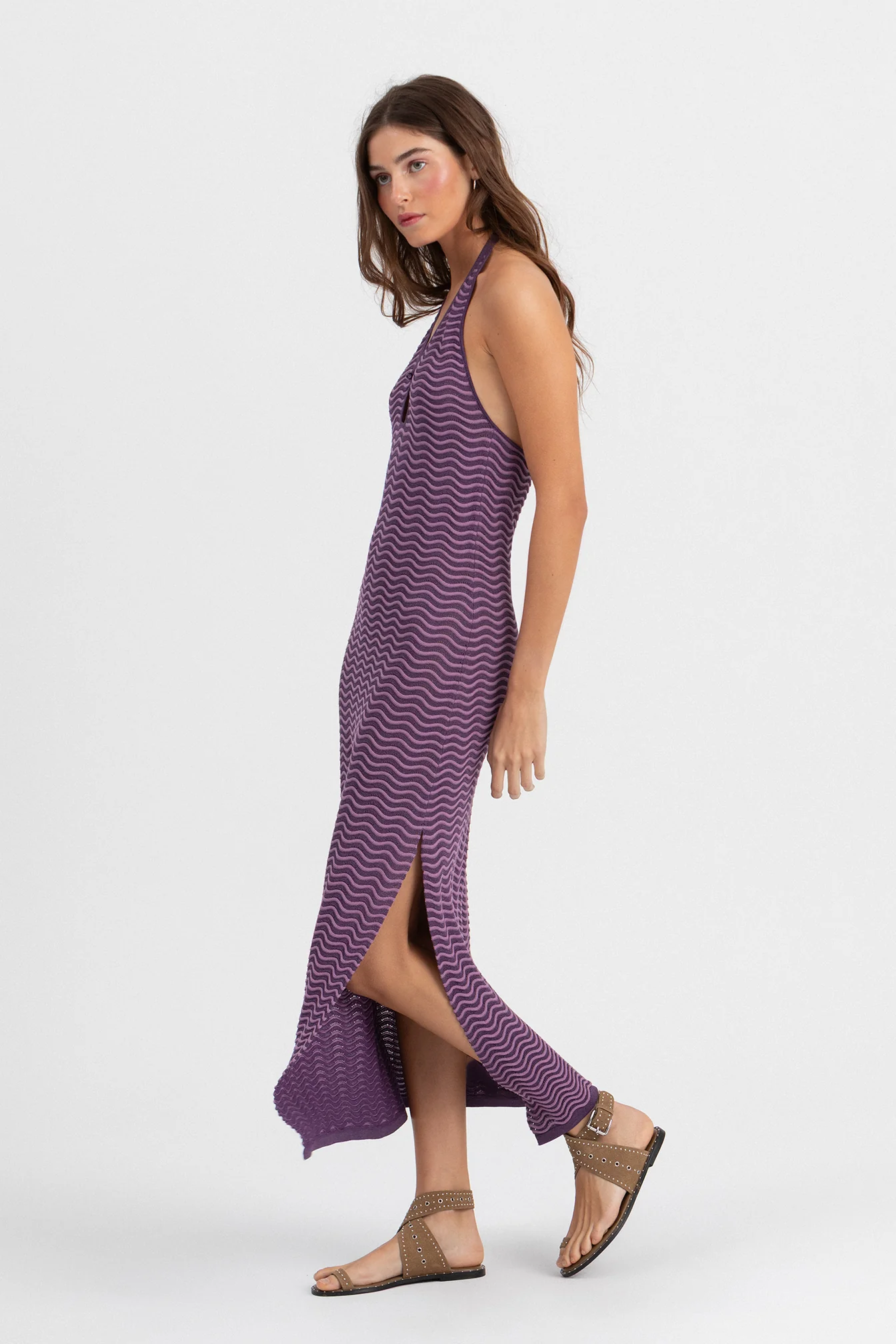 VESTIDO MIDI HALTER PUNTO - Image 5