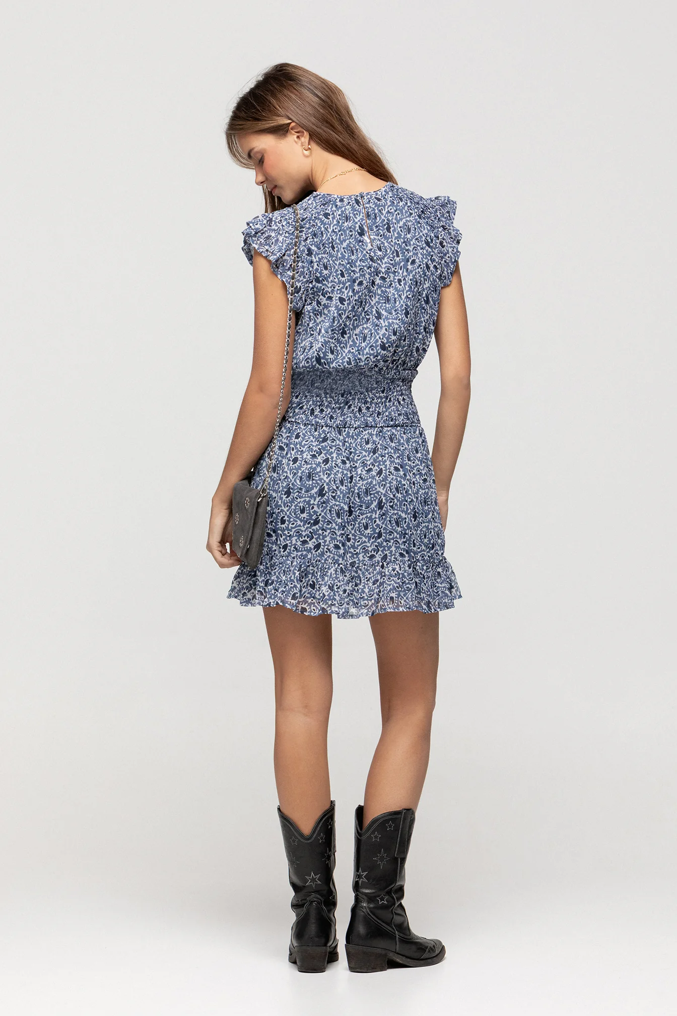 VESTIDO MINI FRUNCIDO ESTAMPADO - Image 8